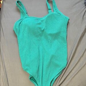 Green Ribbed Swimsuit